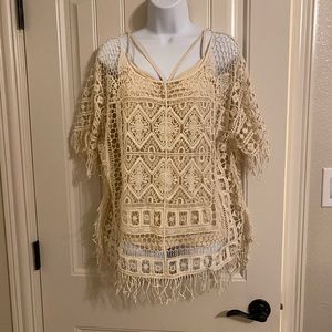 Cream poncho